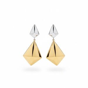 Gold and Silver Geometric Earrings